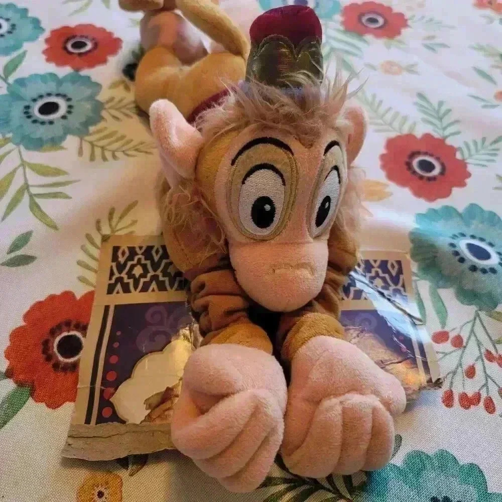 Disney Abu Plush Disney Store Stuffed Toy 10” Aladdin Monkey Stretch Arms Doll - Picture 2 of 7